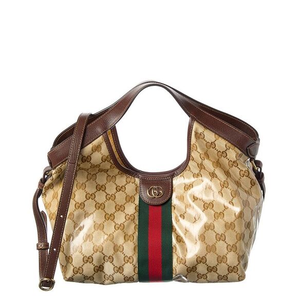 Gucci Handbags - Gucci Giglio Small Canvas & Leather Tote, Brown